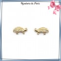 Boucles d'oreilles tortue plaqué or