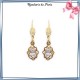 Boucles d'oreilles dormeuses éclat blanc en plaqué or - La Bijouterie de Paris