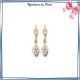 Boucles d'oreilles dormeuses goutte parme en plaqué or - La Bijouterie de Paris