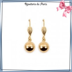 Boucles d'oreilles dormeuses boule en plaqué or - 10 MM