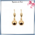 Boucles d'oreilles dormeuses boule en plaqué or - 10 MM