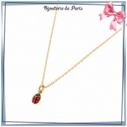 Collier coccinelle plaqué or