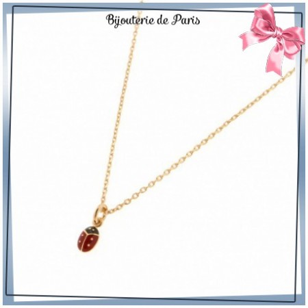 Collier coccinelle plaqué or - La Bijouterie de Paris