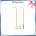 Boucles d'oreilles longues ancre marine plaqué or