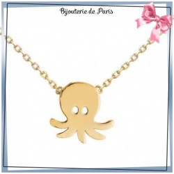 Collier pieuvre plaqué or