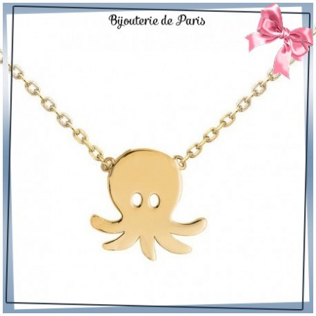 Collier pieuvre plaqué or - La Bijouterie de Paris