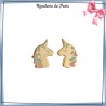 Boucles d'oreilles licorne plaqué or - La Bijouterie de Paris