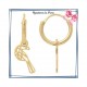 Boucles d'oreilles créoles origamiToucan plaqué or 