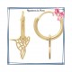 Boucles d'oreilles créoles origami Colibri plaqué or 