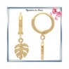 Boucles d'oreilles créoles feuille de monstera plaqué or 