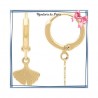 Boucles d'oreilles créoles feuille de Ginkgo plaqué or 