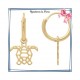 Boucles d'oreilles créoles origami tortue plaqué or 