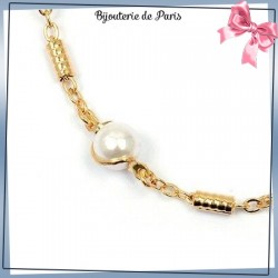Bracelet 6 perles en plaqué or 