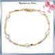 Bracelet perles ovales en plaqué or 