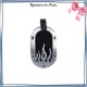 Pendentif plaque flamme acier 
