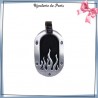 Pendentif plaque flamme acier 