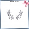 Boucles d'oreilles fée avec étoile argent et zirconiums