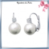 Boucles d'oreilles pendantes perles en argent et zirconium
