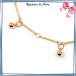 Bracelet breloques boules en plaqué or 