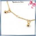 Bracelet breloques boules en plaqué or