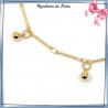 Bracelet breloques boules en plaqué or 