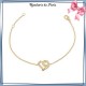 Bracelet coeurs zirconiums en plaqué or 