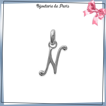 Pendentif initiale N argent