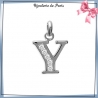 Pendentif initiale Y argent et zirconiums