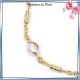 Bracelet perles ovales en plaqué or 