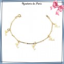 Bracelet breloques dauphins en plaqué or