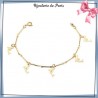 Bracelet breloques dauphins en plaqué or - La Bijouterie de Paris