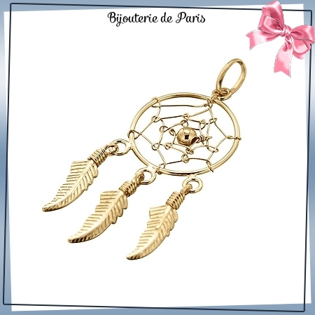 Pendentif attrape-rêves plaqué or