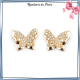 Boucles d'oreilles papillon zirconiums plaqué or