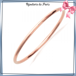 Bracelet jonc plaqué or rose fil rond - 3 MM - 66 MM