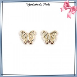Boucles d'oreilles papillon plaqué or
