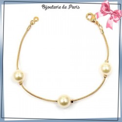 Bracelet perle en plaqué or