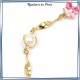 Bracelet 6 perles torsades en plaqué or