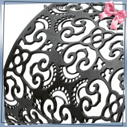 Bracelet manchette arabesque noire acier - La Bijouterie de Paris