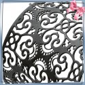 Bracelet manchette arabesque noire acier