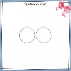 Créoles acier rose - 70 mm - La Bijouterie de Paris