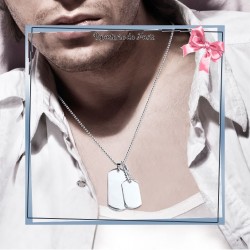 Collier plaques militaire acier
