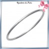 Bracelet jonc acier gris fil rond - 3 MM - 62 MM - La Bijouterie de Paris