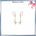 Boucles d'oreilles pendantes attrape-rêves plaqué or, turquoise 3 plumes