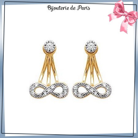 Bijoux lobes oreilles plaqué or et zirconiums infini - La Bijouterie de Paris