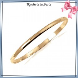 Bracelet jonc plaqué or 1/2 fil rond - 4 MM - 66 MM - La Bijouterie de Paris