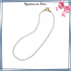 Collier perles de Majorque en plaqué or - 6 mm - La Bijouterie de Paris