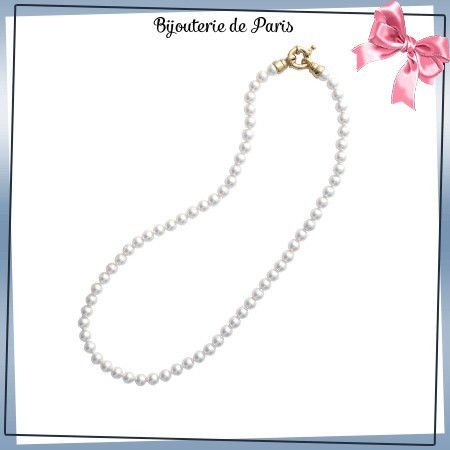 Collier perles de Majorque en plaqué or - 6 mm - La Bijouterie de Paris