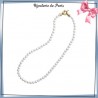 Collier perles de Majorque en plaqué or - 6 mm - La Bijouterie de Paris