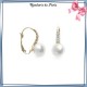 Boucles d'oreilles brisures perles en plaqué or et zirconiums - La Bijouterie de Paris