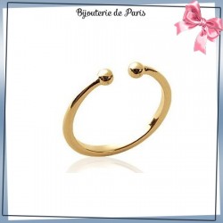 Bague ouverte boules en plaqué or